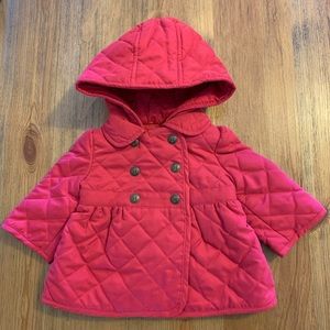Baby Gap Girl’s Pink Quilted Pea Coat 0-6 Months